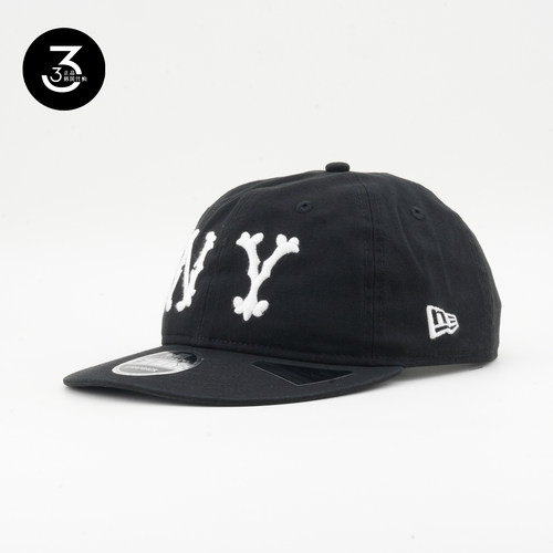 韩国代购NEWERA纽亦华卡通涂鸦NY纽约扬基RC950微弯檐棒球帽黑色