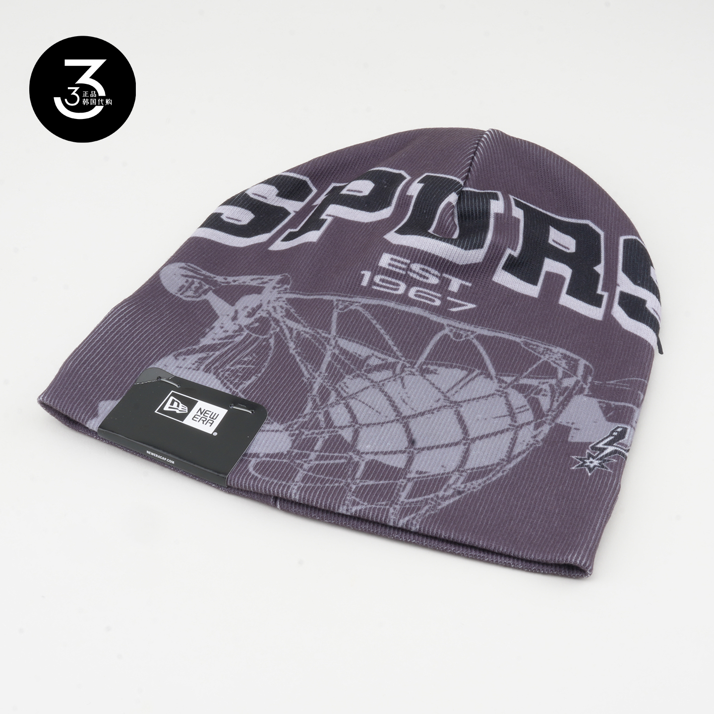 韩国代购NEWERA X NBA X LMC纽亦华联名薄款冷帽圣东尼奥马刺炭灰