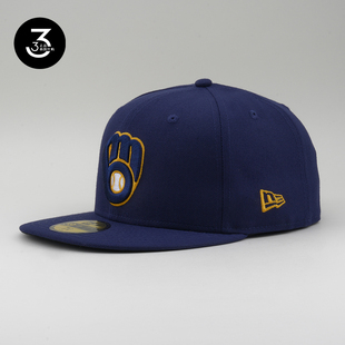 韩国代购NEWERA纽亦华美职棒MLB平沿全封闭棒球帽密尔沃基酿酒人