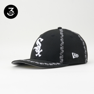 NEWERA纽亦华玫瑰刺绣LP5950微弯檐全封闭棒球帽SOX白袜 韩国代购