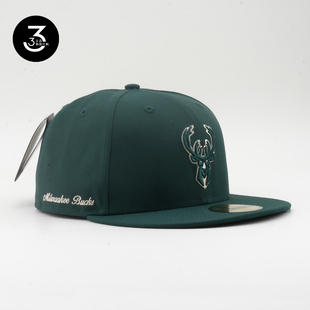NBA纽亦华 NBA联名5950平沿全封闭棒球帽密尔沃基雄鹿 NEWERA