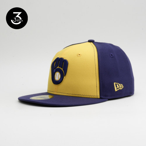 韩国代购NEWERA纽亦华5950平沿全封棒球帽特别配色密尔沃基酿酒人