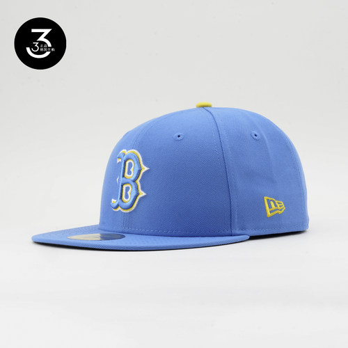 纽亦华5950平沿全封闭棒球帽天蓝