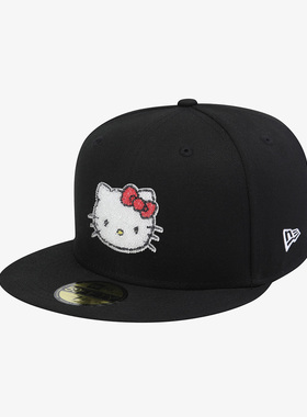 纽亦华 X HELLOK KITTY X 施华洛世奇联名5950平沿全封闭棒球帽黑