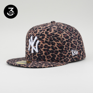 韩国代购 豹纹NY NEWERA纽亦华5950平沿全封闭棒球帽kiiikiii同款