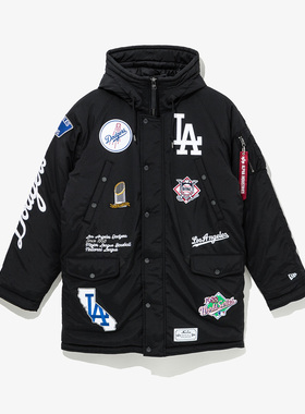 韩国代购NEWERA X ALPHA纽亦华X阿尔法联名款派克服长款LA黑色