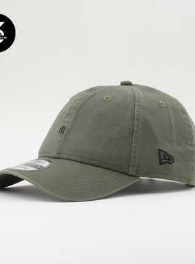 韩国代购NEWERA纽亦华MLB帽子男女940软顶迷你标LA棒球帽军绿色
