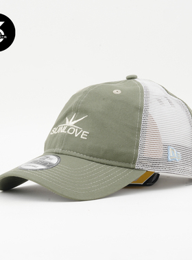 韩国代购NEWERA X SUNLOVE联名940软顶网眼可调节棒球帽橄榄绿