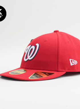 韩国代购NEWERA纽亦华LP5950微弯平檐全封闭棒球帽华盛顿国民