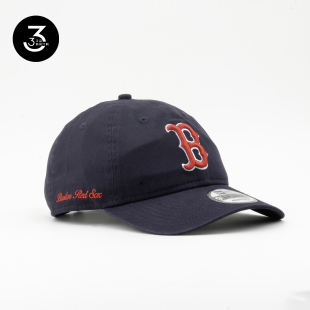 韩国代购 NEWERA纽亦华MLB球队940软顶大标棒球帽波士顿红袜藏蓝色
