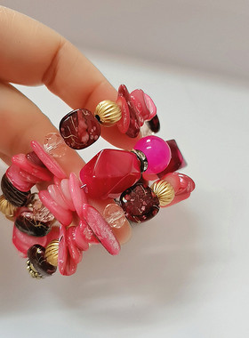 波西米亚风手链女多层复古民族风串珠流苏手环族游度假搭配饰品