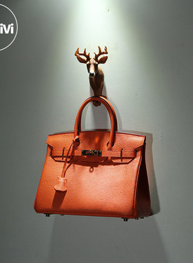 Airvivi-10B74-2025秋冬新款头层牛皮真皮女包 橙色铂金包欧美风