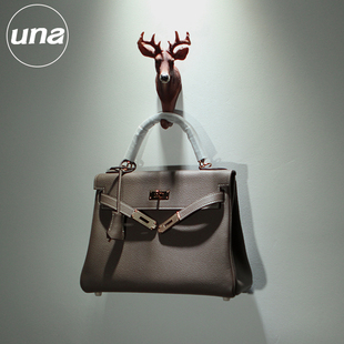 【Una高定】里外全皮丨蜡线缝制丨全钢五金togo皮凯莉包真皮女包