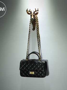 Airvivi-19S81-欧洲站鱼子酱牛皮菱格包 时尚真皮链条女包单肩包