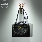 Airvivi 羊皮编织包真皮女包斜挎包 2025秋冬新款 21S96 里外全皮