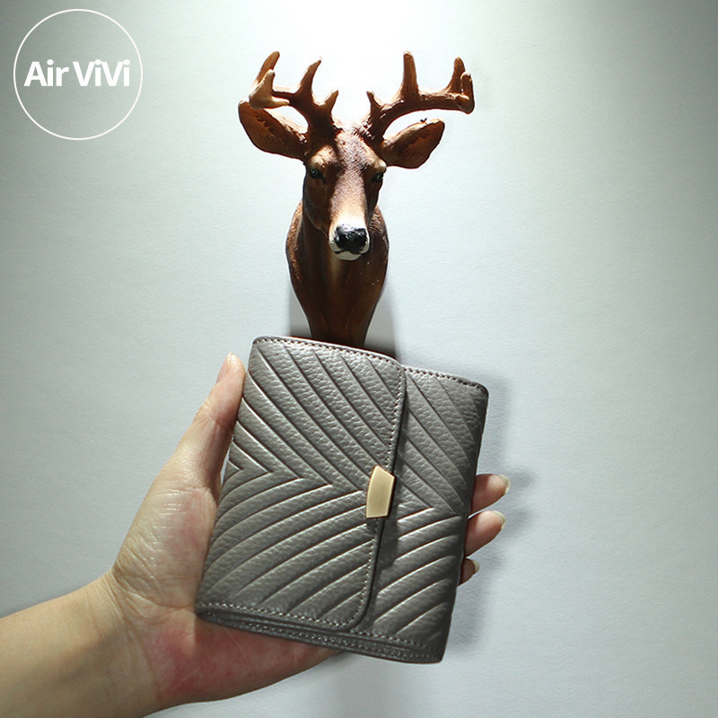 Airvivi-15S87-2025秋冬新款 短款真皮钱包头层牛皮三折钱夹软皮