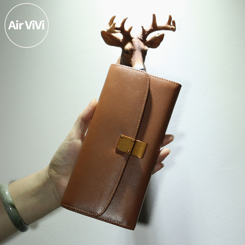 Airvivi-16S16-秋冬新款头层牛皮真皮长款钱包女士钱夹韩版时尚