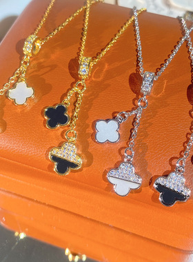 小红书爆款流苏四叶草锆石项链