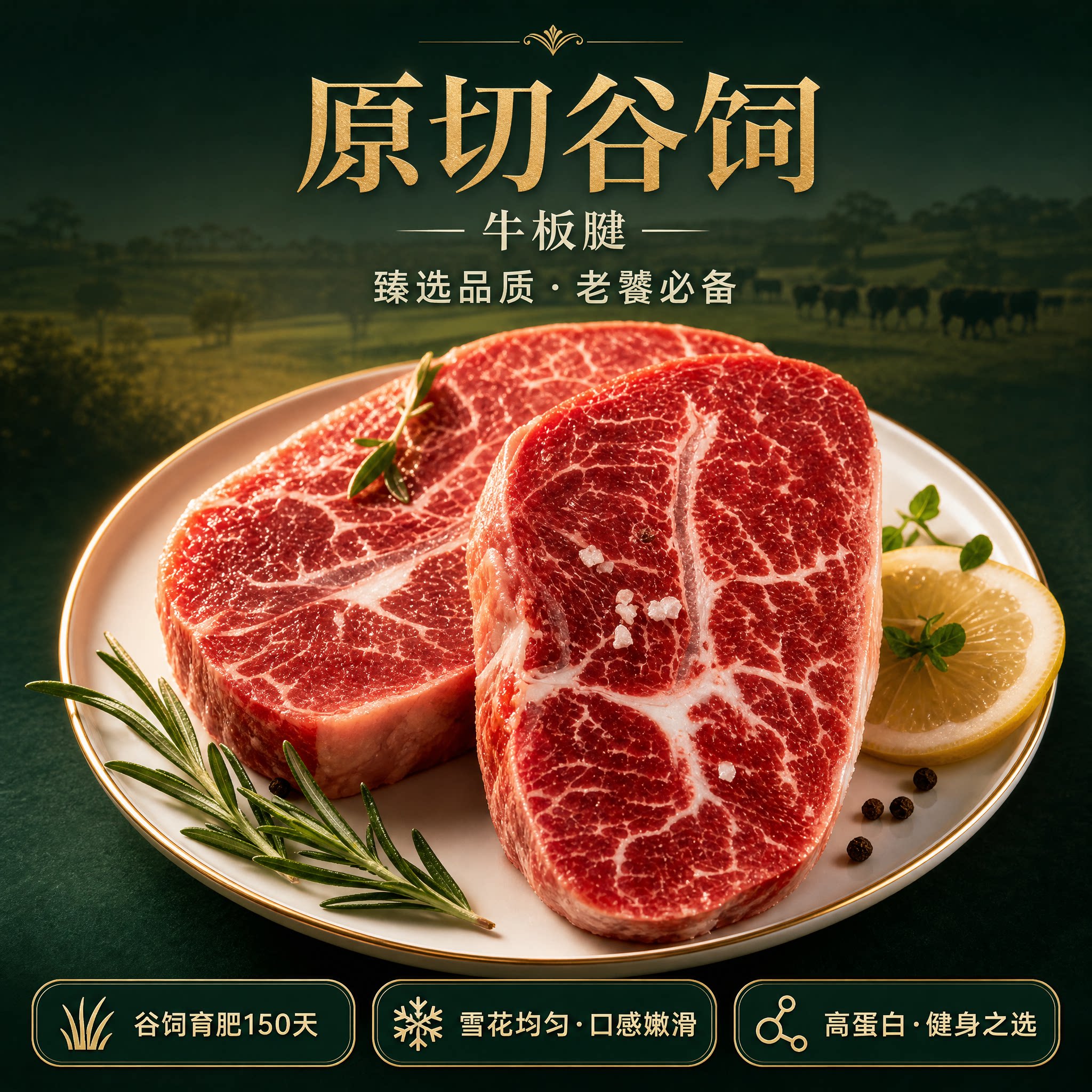 澳洲进口M5牛板腱牛排谷饲雪花原切牡蛎肉原切整条代切板腱牛排