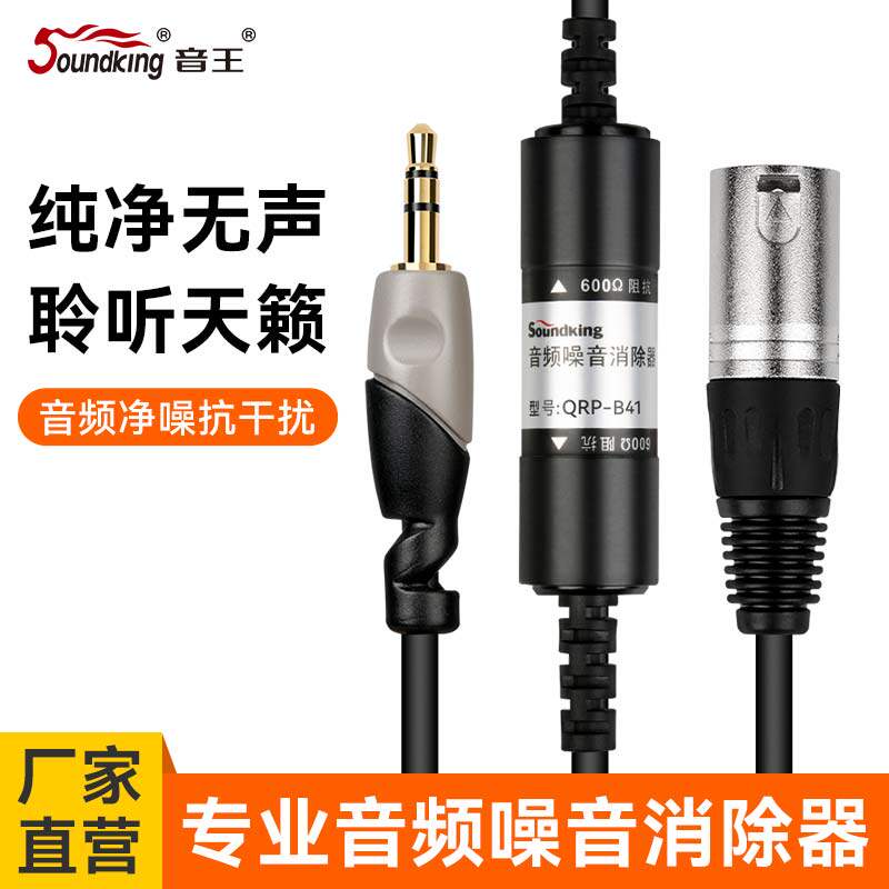 soundking音王噪音消除器降噪器3.5转双莲花转卡侬转6.35音频线