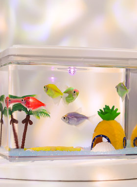 亚克力鱼缸小型桌面客厅生态造景办公室微观赏水族箱摆件室内鱼缸