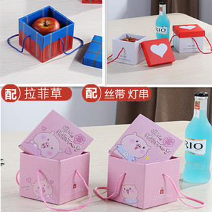 圣诞礼盒包装节日喜庆礼物礼品盒创意正方形精美平安夜苹果盒子纸