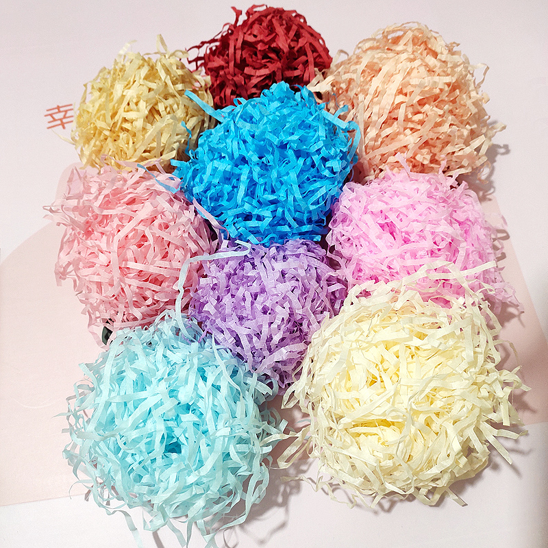 结婚庆用品创意喜糖盒子拉菲草碎纸丝生日礼物礼盒填充物丝带灯串