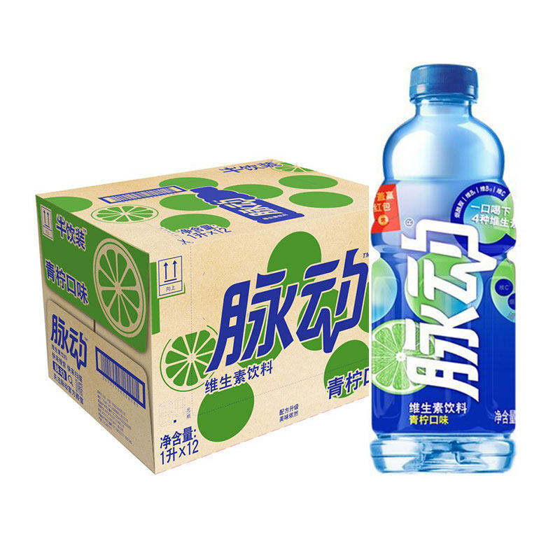 脉动(mizone)青柠口味 维生素饮料 1l*12瓶 整箱 北京包邮