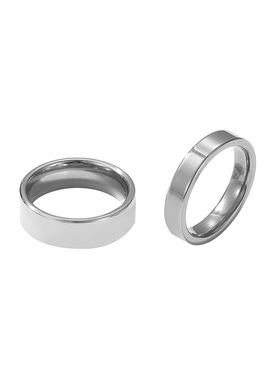 钛钢素圈戒指男女小众设计ins潮冷淡风尾戒简约光面指环情侣对戒