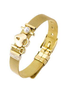 工厂直销 不锈钢keeper手链 钥匙锁组合情侣爱心手镯表带手链