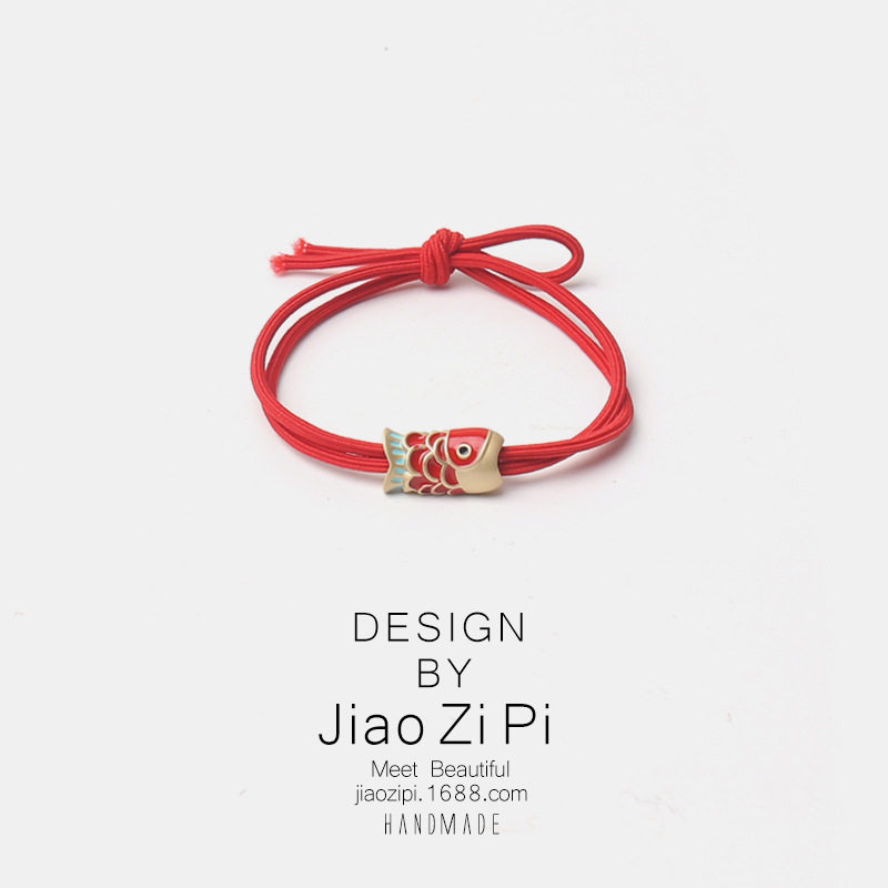 中考高考逢考必过红鲤鱼红绳小皮筋学生手绳手链清新,饰品/流行首饰/时尚饰品新,绳,淘宝优惠券,粉丝福利购,淘宝优惠卷