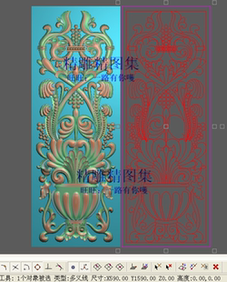 精品洋花鏤空精雕圖圓珠花瓶新款 洋花浮雕灰度圖洋花雕刻圖 歐式