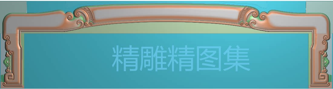 新款新中式大床精雕图灰度图浮雕图吉祥如意步步高升靠头脑顶冠