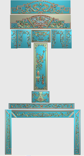 蝙蝠 牡丹花瓶精雕图浮雕雕刻图灰度图草龙 洋花 金玉满堂餐椅