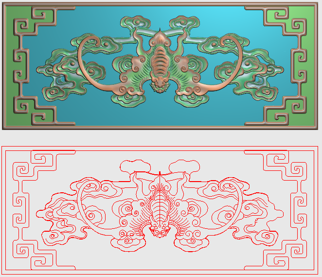 祥云围板抽板精雕图雕刻图灰度图扣手抽屉抽斗拉手靠背上花板蝙蝠图片