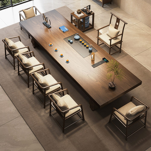 罗汉床实木大板客厅茶桌椅组合办公室禅意泡茶台宋氏美学新款高端