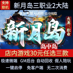 传奇单机电脑版新月岛三职业专属火龙岛中岛假人GM后台微端联机