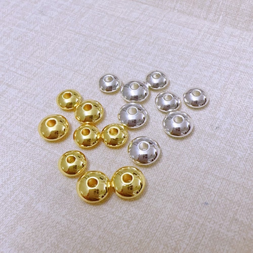 316钛钢精工真空镀18K金银色算盘飞碟隔珠水晶手链diy饰品配件