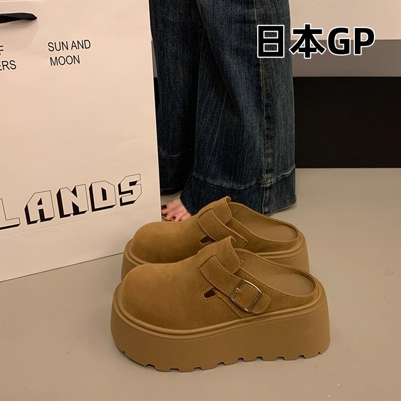 日本GP厚底增高勃肯鞋一脚蹬包头