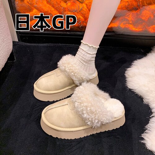 日本GP厚底加绒雪地靴
