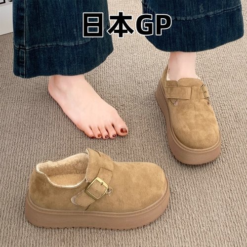 日本GP厚底全包加绒勃肯鞋女秋冬