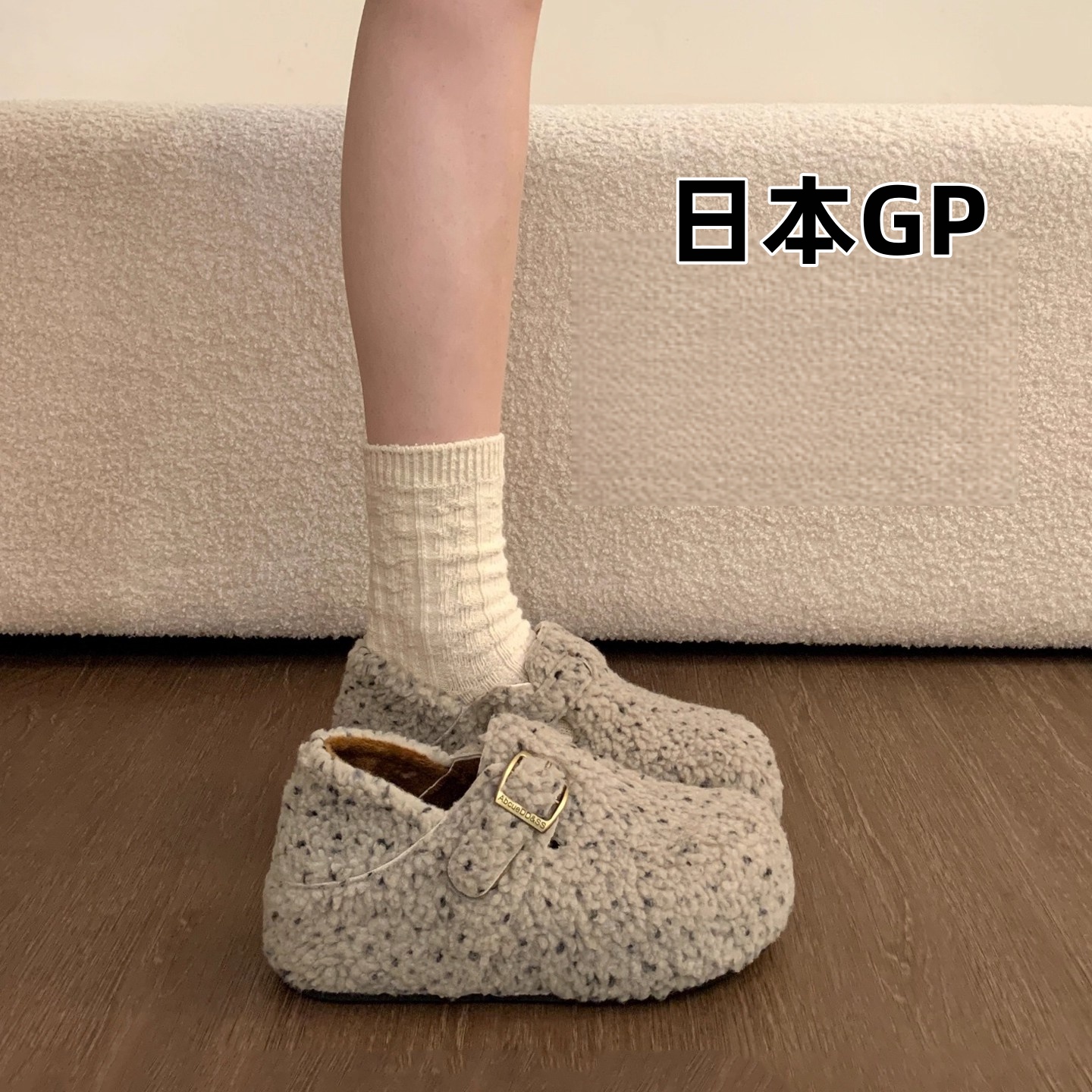 日本GP复古保暖厚底雪地棉鞋女冬