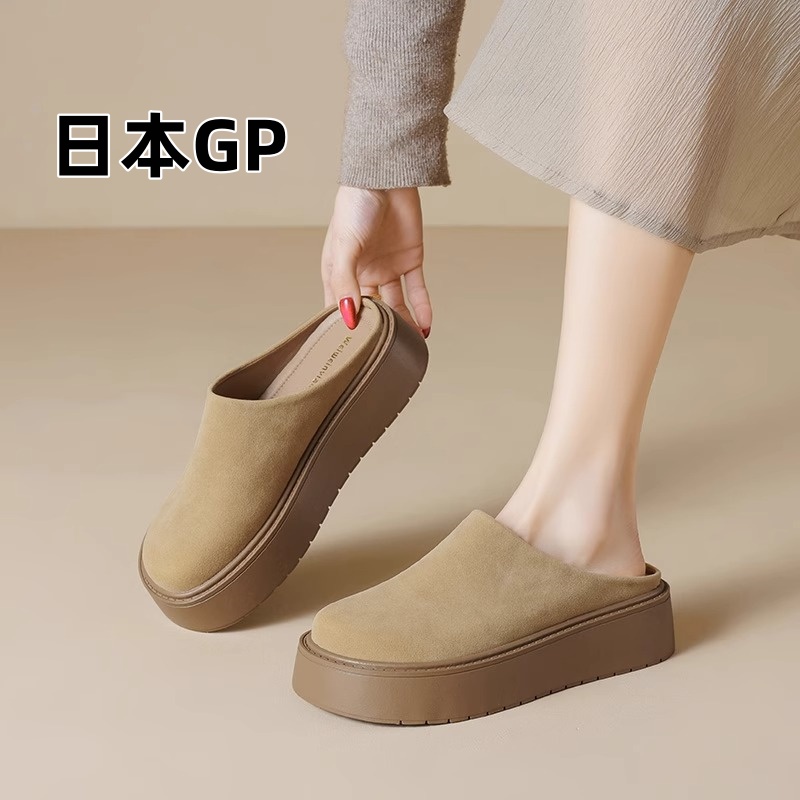 日本GP包头真皮勃肯鞋女秋季厚底