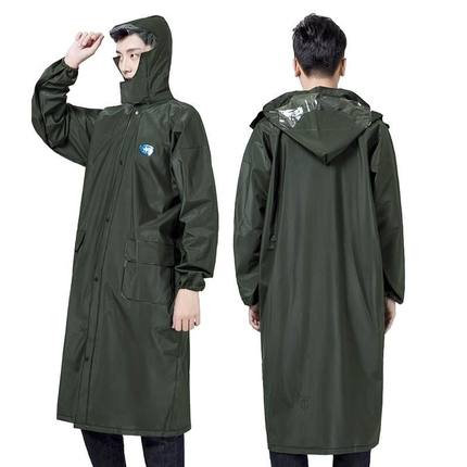 姜太公针织布雨衣雨披男女加长款防暴雨帆布带帽加厚成人骑行防水