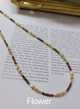 虎眼石贝珠串珠项链气质复古轻奢小众设计感时尚百搭颈链锁骨链