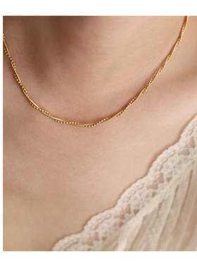 麻花扭旋双层缠绕蛇骨链钛钢镀18K项链气质小众轻奢高级叠戴TX08