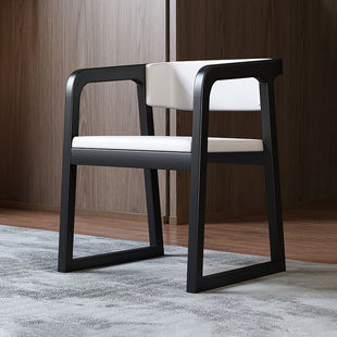 北欧全实木餐椅家用椅子茶室靠背椅办公室轻奢椅子扶手椅设计师椅