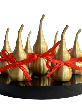 铜葫芦七星阵摆件实心空心葫芦黑曜石底盘大号七星阵床头客厅书桌