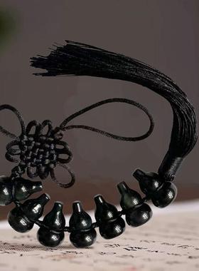 天然黑曜石葫芦七星阵挂件彩虹眼黑色水晶六颗2025挂北方七赤破军