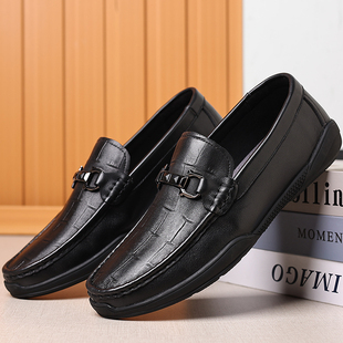 春季新款特大码男鞋45懒人男士一脚蹬46休闲豆豆鞋47潮流真皮鞋48